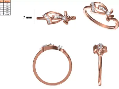 Ladies-Elegant Stone Rings For Womens 30 3D print model