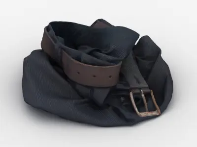 Crumpled Shorts 3D model