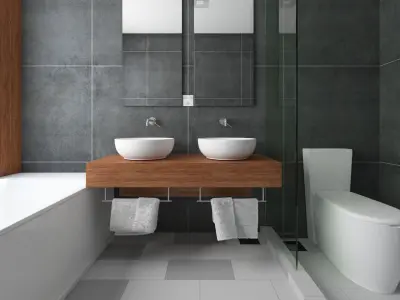 Contemporary Bathroom Scene 3D model
