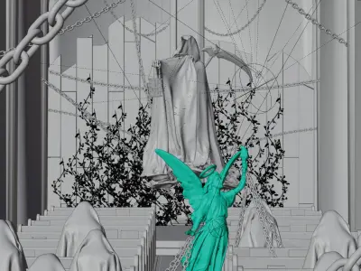 FREE Dystopian Church Scene in Hell  Free 3D model