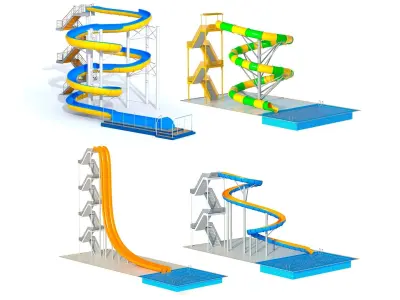 Water Slide Collection 3D Model Pack