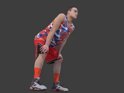 Basketball Player Posing Low-poly 3D model