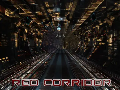 Red Corridor Low-poly 3D model