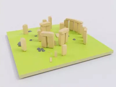 Stonehenge landmark  toon 3d model  Low-poly 3D model