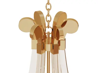 John Richard Acrylic  and Brass Six Light Chandelier Large 3D model