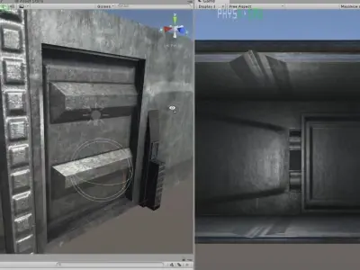 Door component 3 rigged and animated Free low-poly 3D model