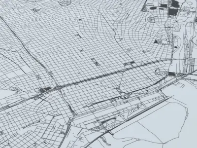 Buenos Aires Road Network and Streets 3D model