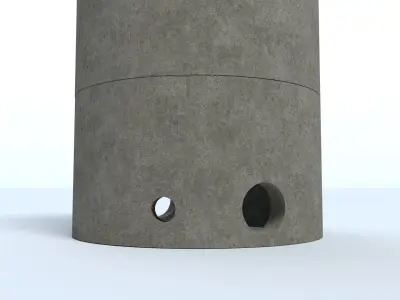 Concrete Manhole Chamber Rings and Soakways Low-poly 3D model