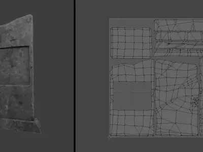 Tombstone - 4 Models - 4k Textures - Low-poly 3D model