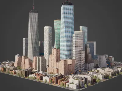 Realistic City S1 MAYA Low-poly 3D model