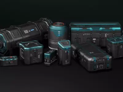 Sci-fi Military Crate pak Low-poly 3D model