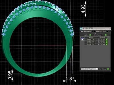 Diamond Ring for Women 3D print model 19