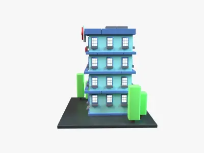 Hospital 3D Illustration 3D model