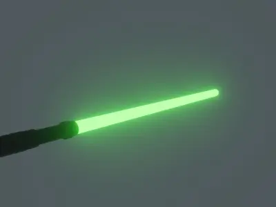 green light saber Low-poly 3D model