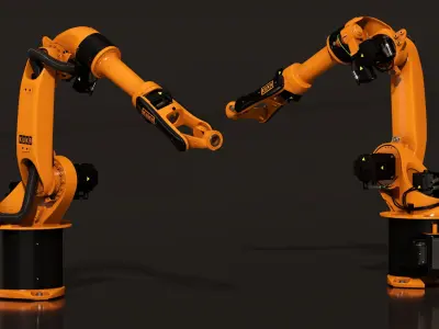  KUKA KR-16 L8 Industrial Robotic Arm Rigged for Cinema 4D 