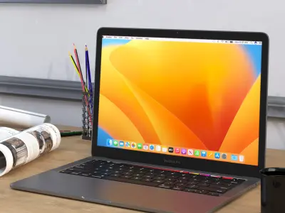 Workplace with Libera Armchair 3D model