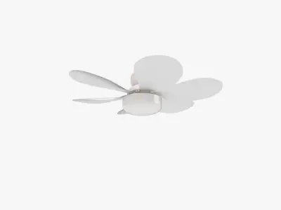 Socket Ceiling Fan With Light and Remote Control 3D model