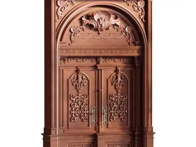 Classic Wood Entrance 935 Low-poly 3D model