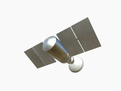 Satellite D08 Aluminum - SciFi Space Design Low-poly 3D model