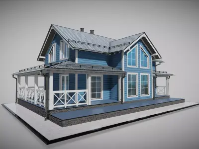 P0015 Residential House Cottage 3D model
