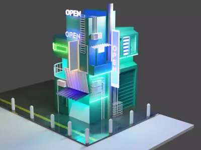Cyber place 3D model