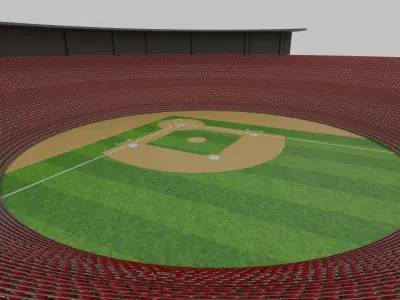 baseball stadium Low-poly 3D model