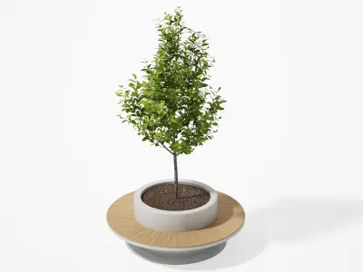 Geometric Street Bench 3D model