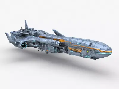 Futuristic Spacecraft Low-poly 3D model from CGTrader