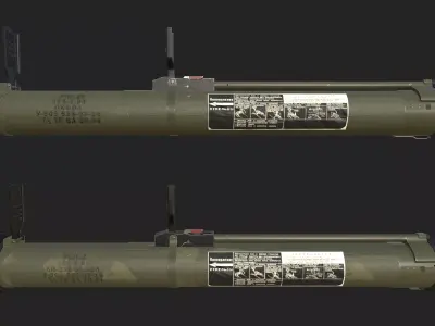 PGS RPG-26 and RSHG-2 Disposable Launchers Low-poly 3D model