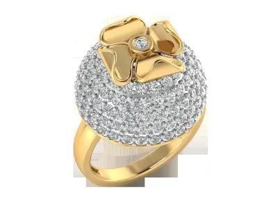 Light Weight Rose Gold Diamond Ring  -EZ R-154 3D print model