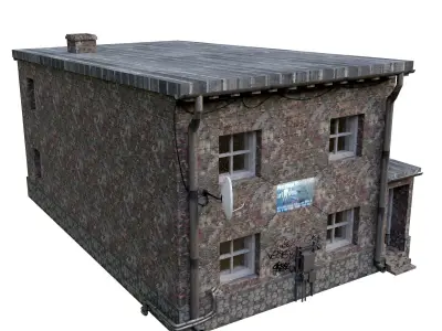 Urban City building 01 Low poly two versions Low-poly 3D model