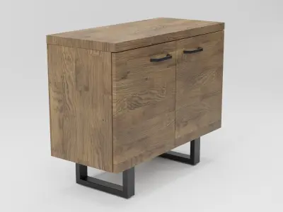 TIMBER 2 Door Sideboard Dark Wood 3D model