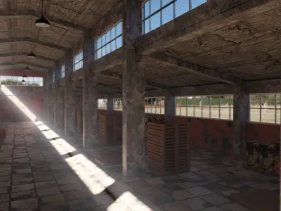 ABANDONED WAREHOUSE 3 Low-poly 3D model