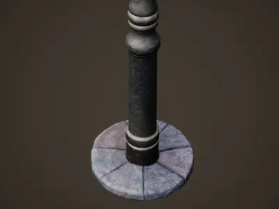 Gass lit Street light Low-poly 3D model