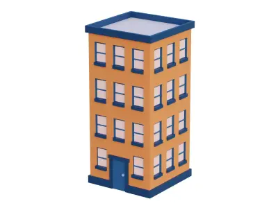 Low Poly Building 03 3D model