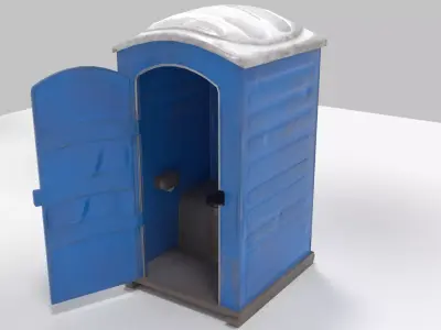 Portaloo low poly public toilet Low-poly 3D model