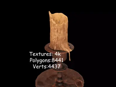 Candle Low-poly 3D model