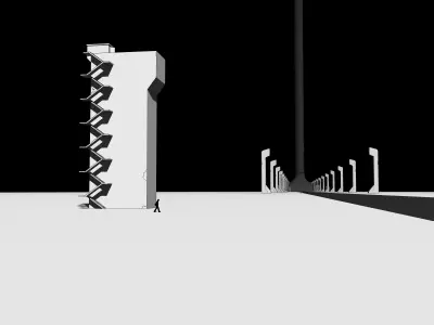 Megastructure Exposed Sector World of Blame by Tsutomu Nihei Low-poly 3D model