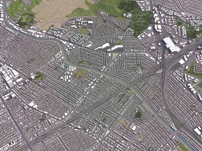 Culver City - 3D City Model Low-poly 3D model