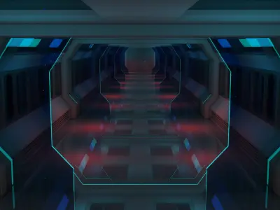 Sci Fi Corridor 3D model 86
