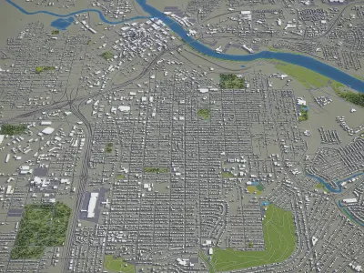 Shreveport - Louisiana  Low-poly 3D model