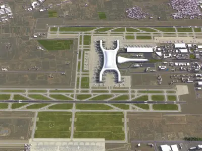 Zhengzhou - 3D Airport Model Low-poly 3D model