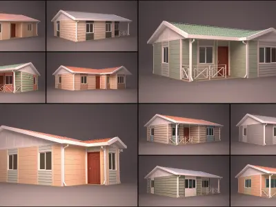 HOME COLLECTION 4 house with roof 3D model