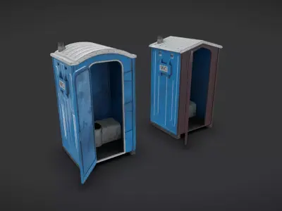 Portapotties Low-poly 3D model