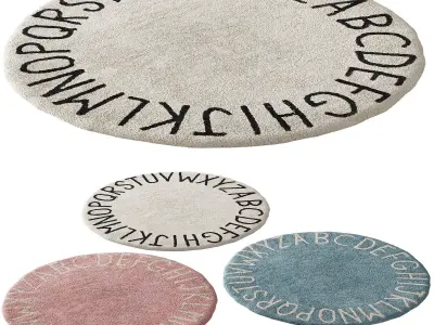 389 Rug ABC natural black by Lorena Canals carpet kit for kids 3D model