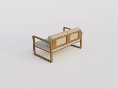 garden furniture Low-poly 3D model