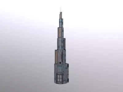 Cyberpunk City - Building 50 Low-poly 3D model