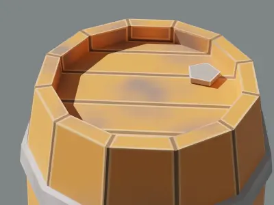 Lowpoly Barrel Game ready Low-poly 3D model