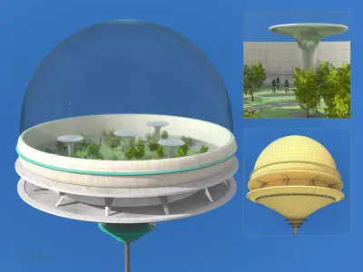 Futuristic Architecture Skyscraper 09 3D model