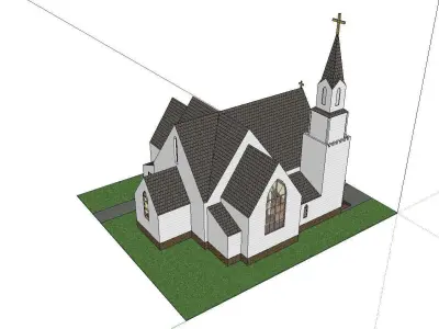 Architecture-Religion-God-Culture-Temple-0144 church with ste... 3D model
